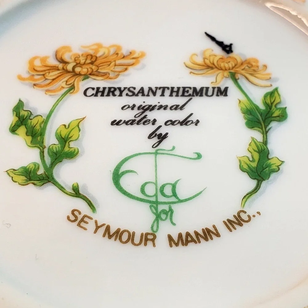 Vintage Seymour Mann Chrysanthemum Watercolor Eda Sugar Bowl Vase Planter
